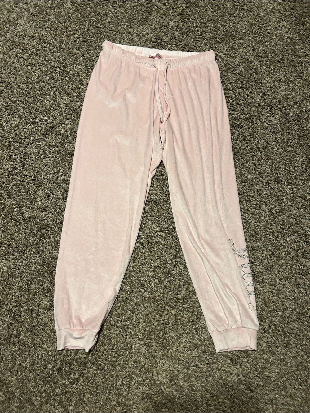 Juicy Couture Pale Pink Velvet Lounge Joggers
